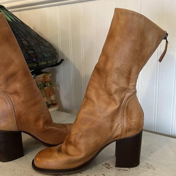 Free People made in Portugal leather boots size 38 Carmel brown - Picture 6 of 8